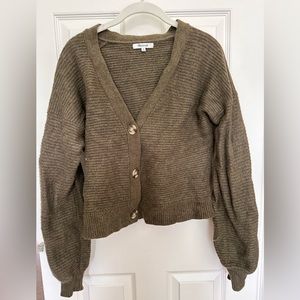 Madewell Shelly Cardigan in olive green in size medium
